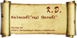 Kelecsényi Dezső névjegykártya